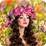 flower crown photo editor android application logo